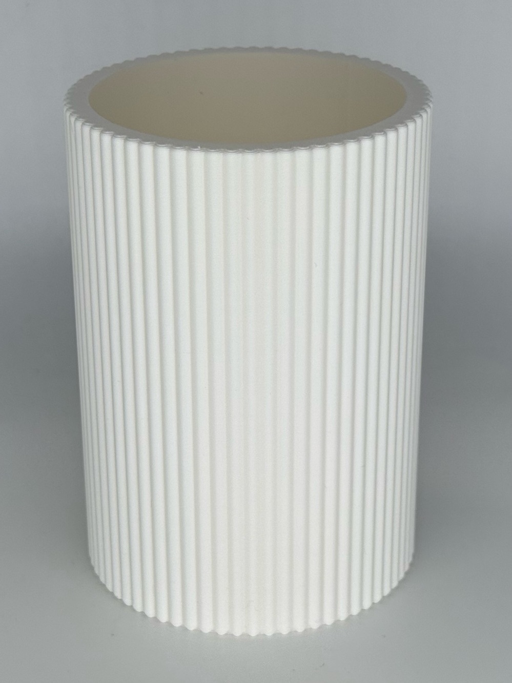 Ribbed Cylindrical Pen Holders - Black and White